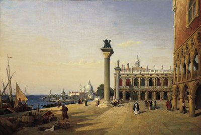 The Piazzetta Seen from the Riva degli Schiavoni by Jean Baptiste Camille Corot